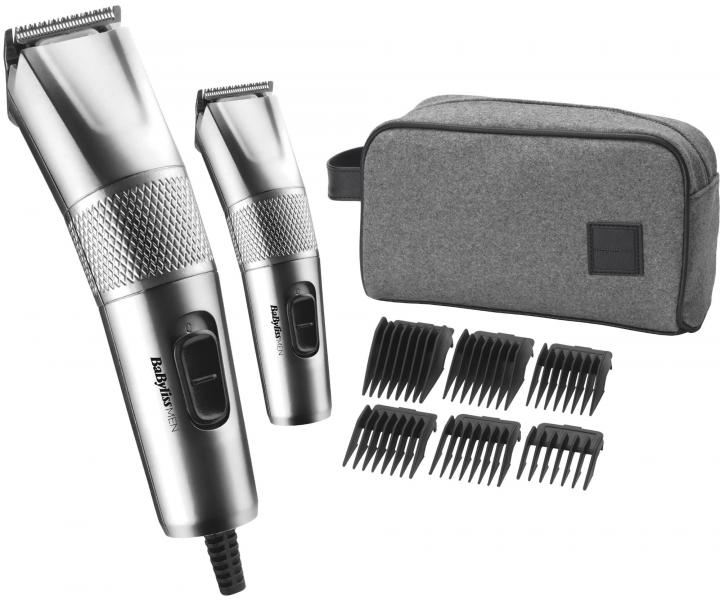 Set klasického a konturovacího strojku BaByliss Steel Edition 7755PE - stříbrný