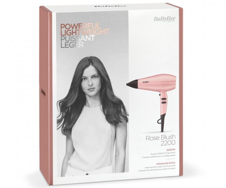Fén na vlasy BaByliss 5337 PRE Rose Blush - 2200 W, růžový