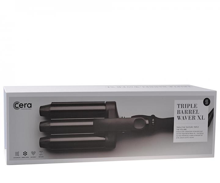 Profesionln trojkulma pro stedn vlny Cera Triple Barrel Waver XL - 25 mm, ern