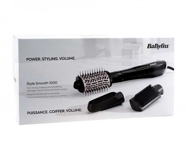Horkovzdušný ionizační kartáč na vlasy Babyliss Style Smooth AS128E - 1000 W, černý