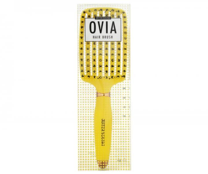 Kart�� na roz�es�v�n� a fouk�n� vlas� s kan��mi a nylonov�mi �t�tinami Sister Young Ovia Hair Brush - �lut�