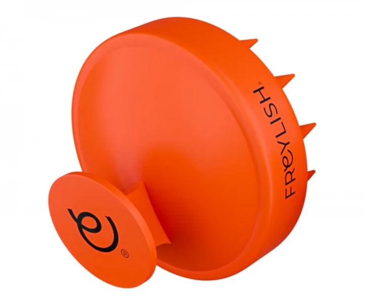 Masážní exfoliační kartáč na pokožku hlavy Freylish Massage Exfoliating Brush - oranžový
