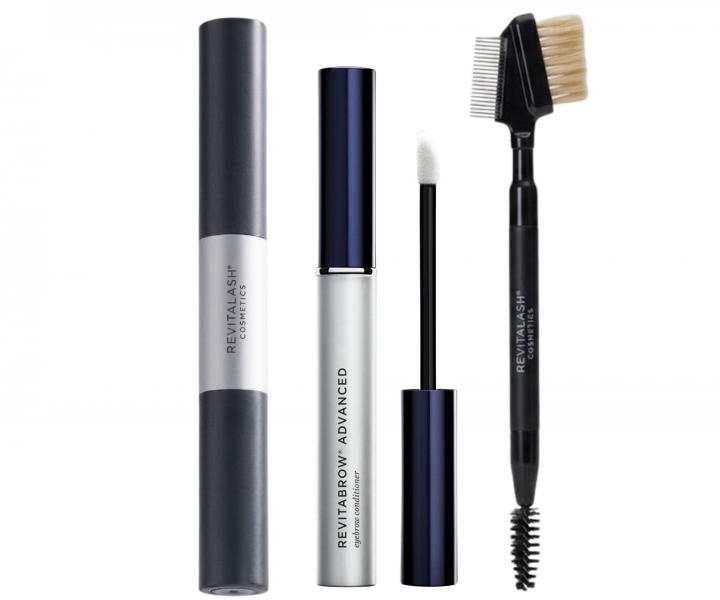 D�rkov� sada pro p��i o obo�� RevitaLash Flawless Brown Collection RevitaBrow Advanced + oboustrann� gel a kart��ek na obo�� zda
