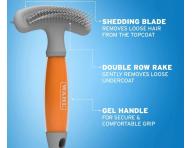Oboustrann� vy�es�vac� h�eben na zv��ec� srst Wahl Professional Double Row Rake 58443 - oran�ov�