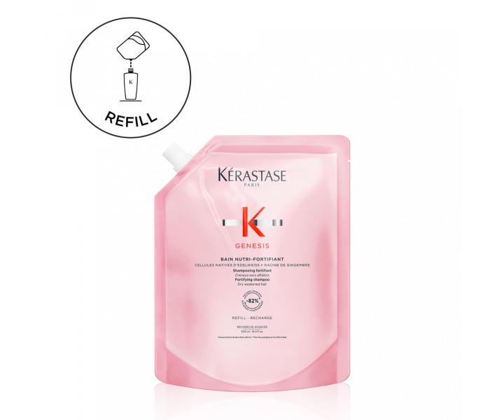 Vy�ivuj�c� �ampon pro such� vlasy se sklonem k pad�n� K�rastase Genesis Bain Nutri-Fortifiant - 500 ml, n�hradn� n�pl�