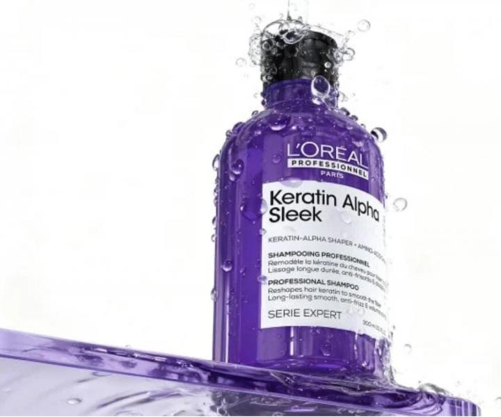 �ampon pro dlouhotrvaj�c� uhlazen� krepat�ch vlas� Lor�al Professionnel Serie Expert Keratin Alpha Sleek - 300 ml