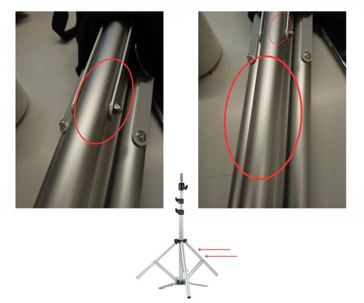 Teleskopick� stojan na cvi�nou hlavu Sibel - p�enosn� - II. jakost, povrchov� vady