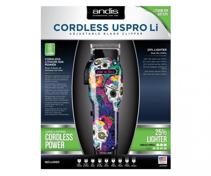 Profesionální stříhací strojek Andis Cordless USPro Li Sugar Skull 73090