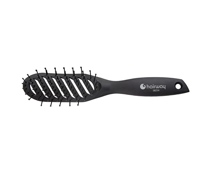 Kartáč na vlasy Hairway 08254 - černý, prohnutý