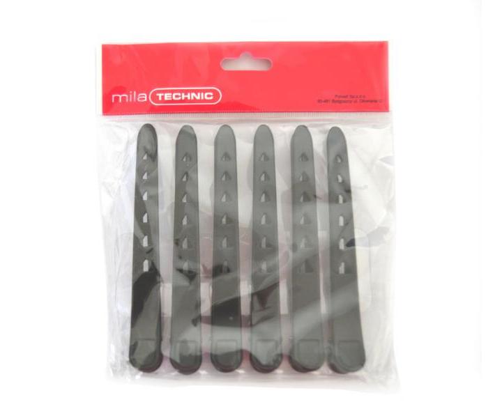 Klipsy do vlasů Mila Technic - 10 cm, černé - 6 ks