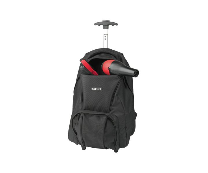 Cestovní batoh s teleskopickou rukojetí Sibel Backpack - černý - použité, odřená kolečka