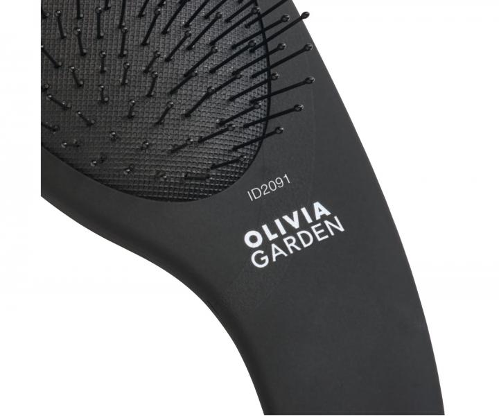 Kartáč na rozčesávání vlasů s nylonovými štětinami Olivia Garden Curve - černý
