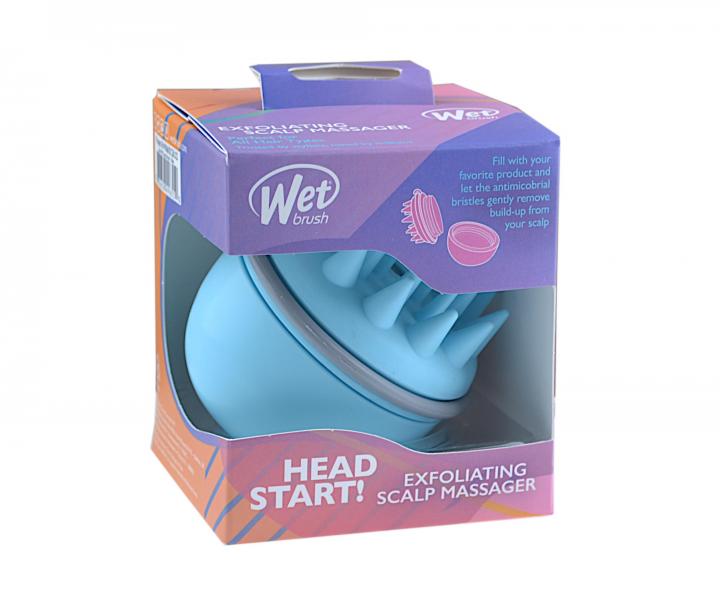 Masážní exfoliační kartáč na pokožku hlavy Wet Brush Head Start Blue - světle modrý
