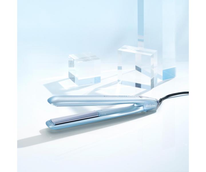 Žehlička na vlasy s duální ionizací Babyliss Hydro-Fusion Styler - světle modrá