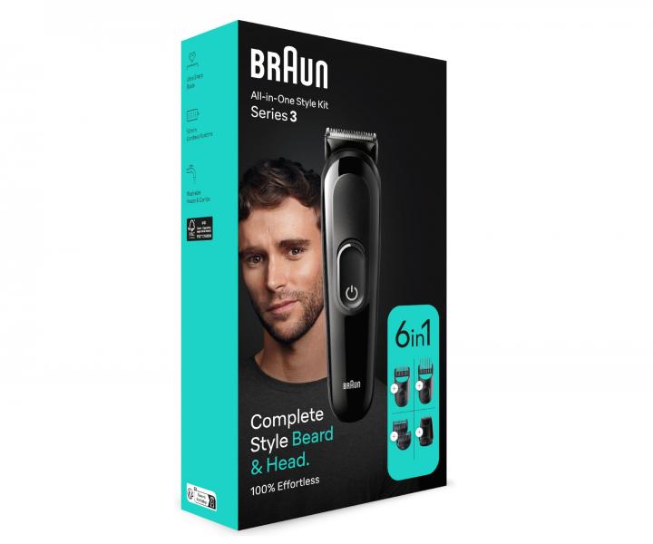 Zastřihovač vlasů a vousů Braun Series 3 MGK3410 - černý