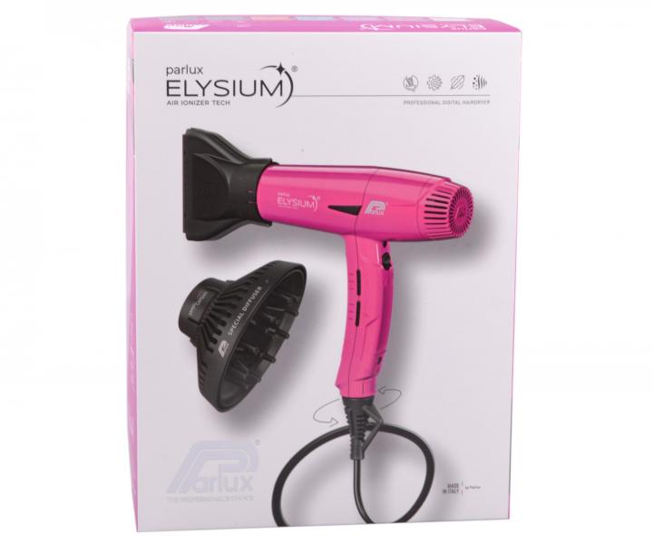 Profesionální fén na vlasy s difuzérem Parlux Elysium Fuchsia - 2300 W, matný růžový