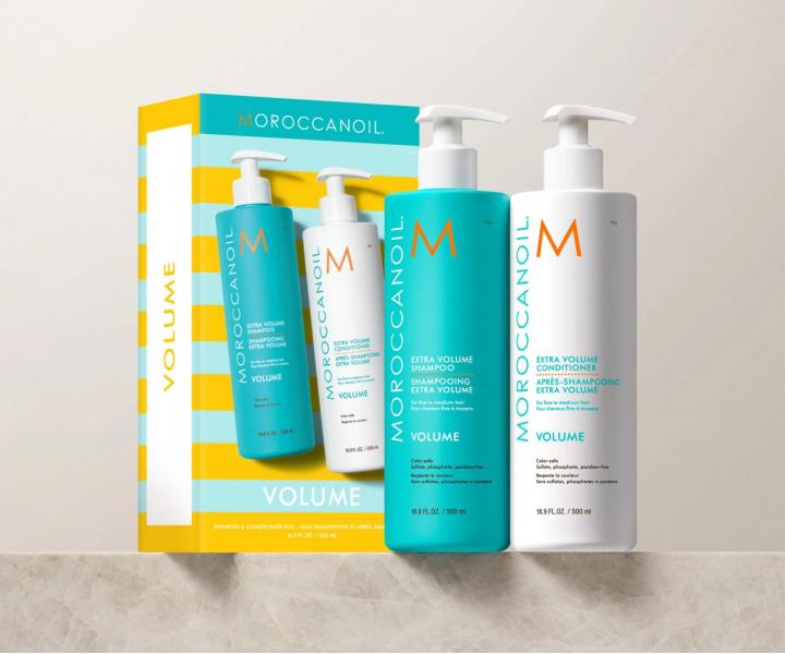 D�rkov� sada pro objem jemn�ch vlas� Moroccanoil Volume Duo - 2 x 500 ml