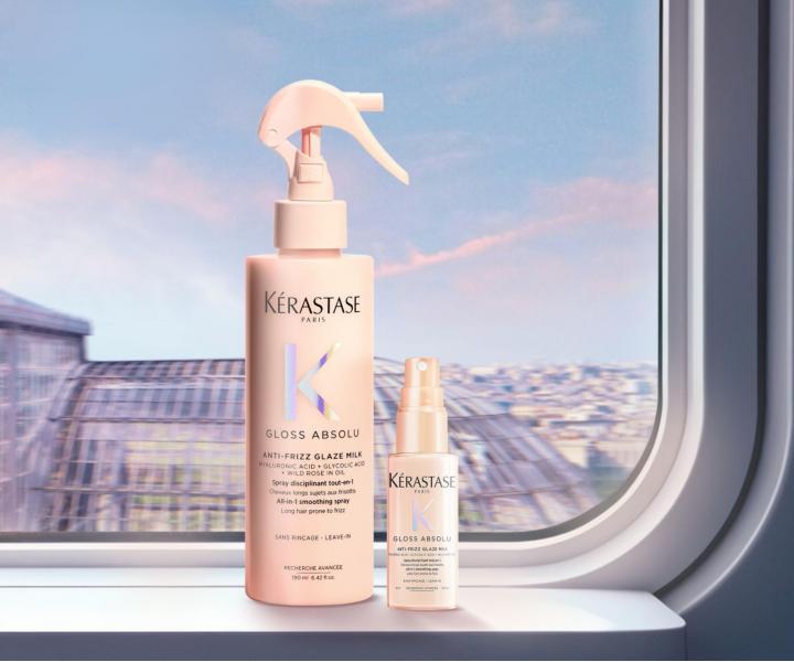 Uhlazuj�c� termoochrann� sprej pro vlasy se sklonem ke krepat�n� K�rastase Gloss Absolu Anti-Frizz Glaze Milk - 45 ml