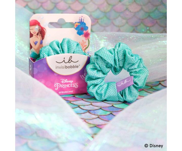 Dětská ozdobná spirálová gumička Invisibobble Sprunchie Disney Ariel - tyrkysová