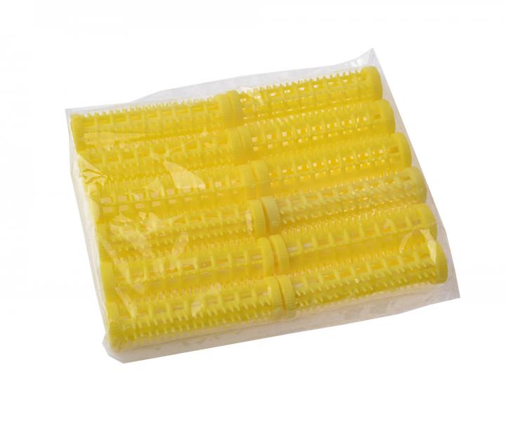Plastové natáčky na vlasy s jehlami Bellazi - pr. 13 mm, 12 ks, žluté (bonus)