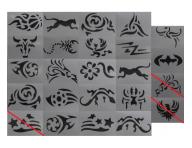 Šablony pro ornamenty TATTOO, Sibel - Barburys - 21 vzorů - rozbaleno