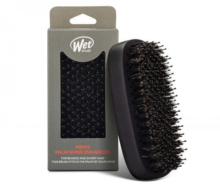 Kartáč na vlasy a vousy Wet Brush Men´s Palm Shine Enhancer - černý