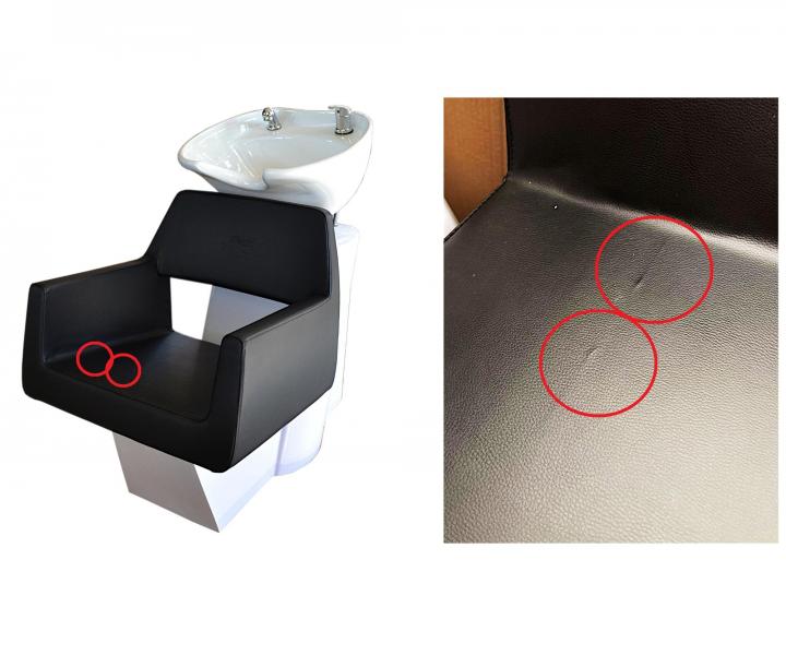 Kadeřnický mycí box Detail Luxor - hladké černé křeslo (77) - II. jakost - pokrčená koženka