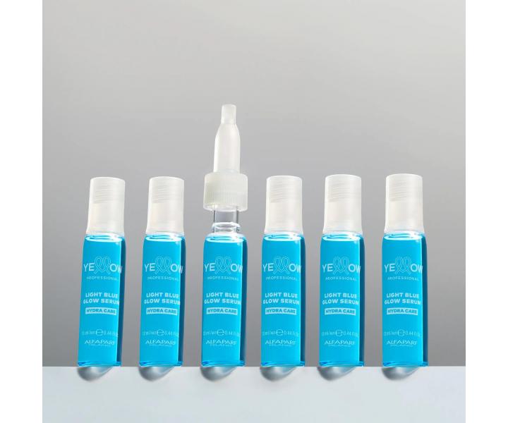 Rozjas�uj�c� s�rum v ampulk�ch pro lesk vlas� Yellow Professional Hydra Care Light Blue Glow Serum - 6x13 ml