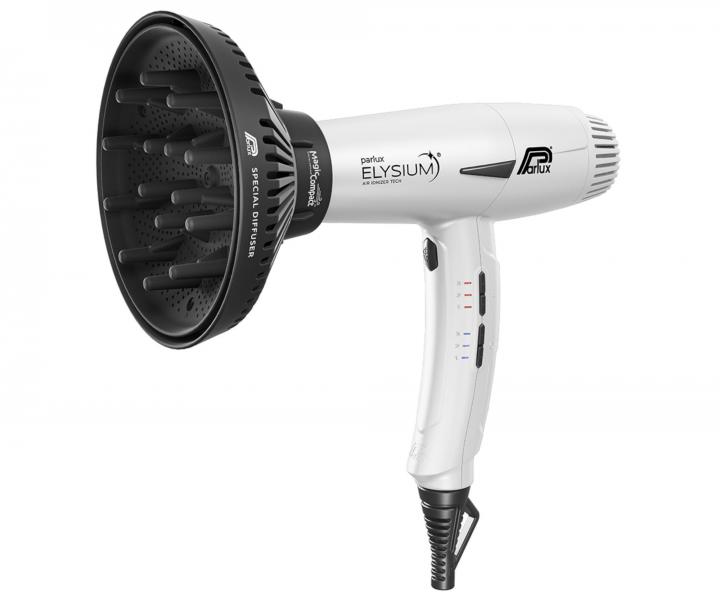 Profesionální fén na vlasy s difuzérem Parlux Elysium Matt White - 2300 W, matný bílý