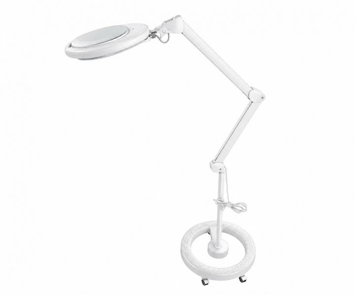 Zv�t�ovac� lupa s LED lampou na stojanu i s uchycen�m na st�l Weelko Mega+ White - 5 dioptri�