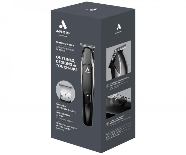 Profesion�ln� konturovac� strojek na vlasy Andis SlimLine Pro II D-9 Trimmer - chromov�
