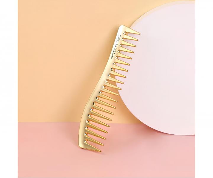H�eben na vlasy Sister Young Zuri Styling Hair Comb - 18,3 cm, zlat�