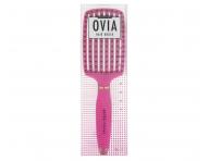 Kart�� na roz�es�v�n� a fouk�n� vlas� s kan��mi a nylonov�mi �t�tinami Sister Young Ovia Hair Brush - tmav� r��ov�