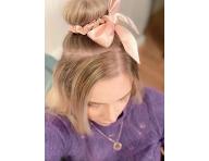 Ozdobná spirálová gumička s mašlí Invsibobble Scrunchie Slim Ballerina Bow - růžová