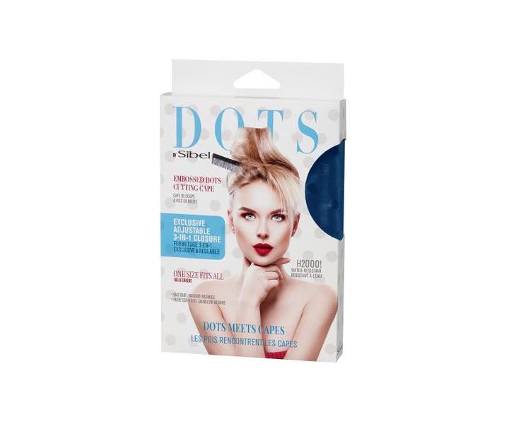 Kadeřnická pláštěnka na barvení a stříhání vlasů Sibel Dots - modrá