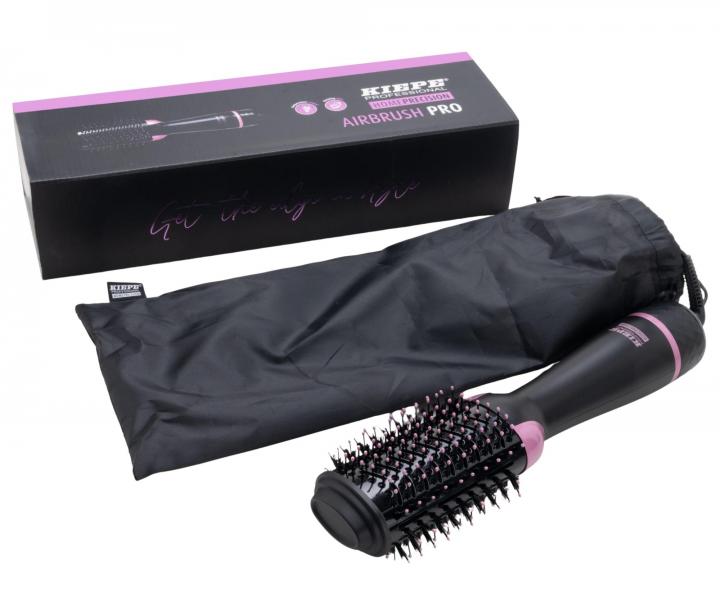 Ov�ln� horkovzdu�n� kart�� na vlasy Kiepe Professional Home Precision Airbrush Pro - 1200 W, �ern�