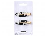 Spony do vlas� s podlo�kami Sister Young Lily Makeup Hair Clips Set - 6 cm, 2 ks - �ernob�l�