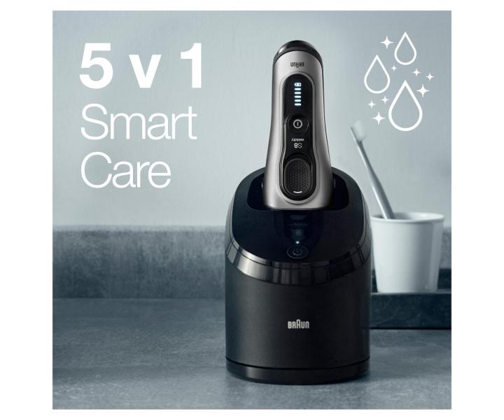 Planžetový holicí strojek s nabíjecí a čisticí stanicí Braun Series 8 8467cc - stříbrný
