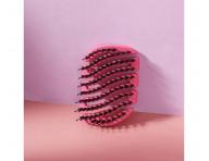 Kart�� na vlasy s kan��mi a nylonov�mi �t�tinami Sister Young Mila Pocket Hair Brush - tmav� r��ov�