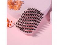 Kart�� na vlasy s kan��mi a nylonov�mi �t�tinami Sister Young Mila Pocket Hair Brush - sv�tle r��ov�