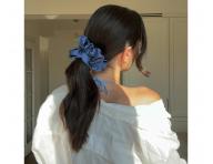 Ozdobn� �ifonov� gumi�ka do vlas� Sister Young Scrunchie Lilu Steel Blue - ocelov� modr�