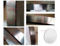 Kulat zrcadlo s LED osvtlenm Sibel Fleur Round LED Styling Unit - chromovan hlinkov rm - II. jakost, pokrban rm a rez