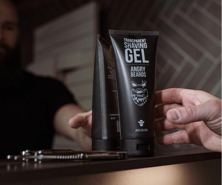 Transparentní gel na holení Angry Beards Transparent Shaving Gel Jack Saloon - 250 ml