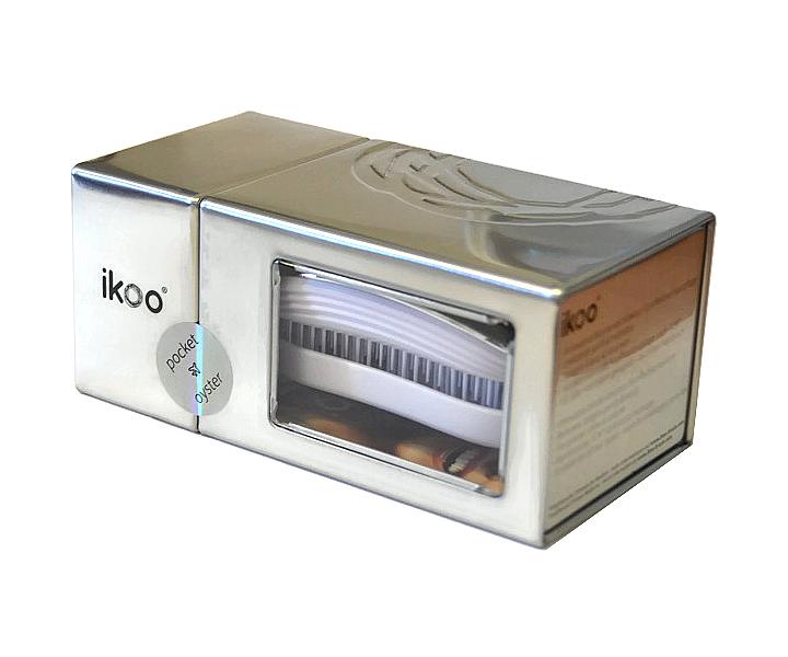 Cestovní kartáč na vlasy Ikoo Pocket Metallic Oyster - bílo-stříbrný