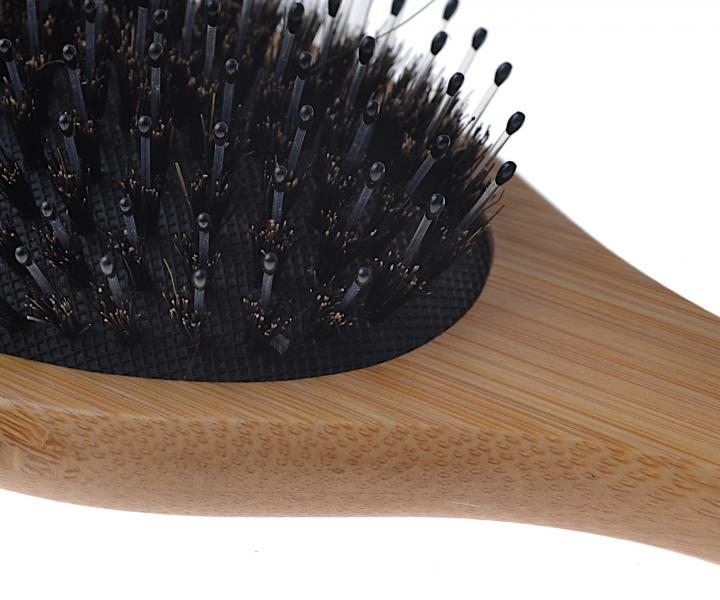 Bambusový kartáč na vlasy s kančími a nylonovými štětinami Detail - Hair Style - 7,5 x 22,5 cm
