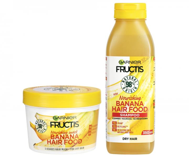 D�rkov� vy�ivuj�c� sada pro such� vlasy Garnier Fructis Banana Hair Food - �ampon + maska