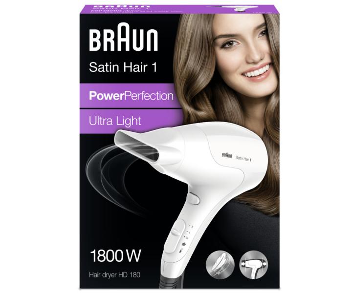 Cestovn fn na vlasy Braun Satin Hair 1 HD 180 - 1800W, bl