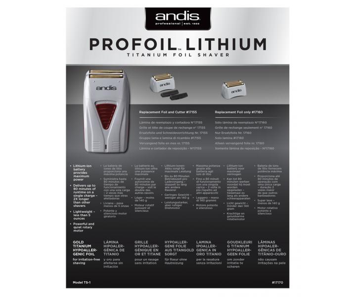 Profesion�ln� plan�etov� holic� strojek Andis ProFoil Shaver TS-1 - pou�it�, po�kozen� obal