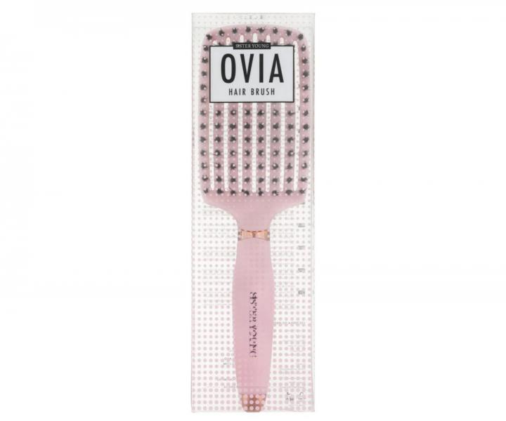 Kart�� na roz�es�v�n� a fouk�n� vlas� s kan��mi a nylonov�mi �t�tinami Sister Young Ovia Hair Brush - sv�tle r��ov�