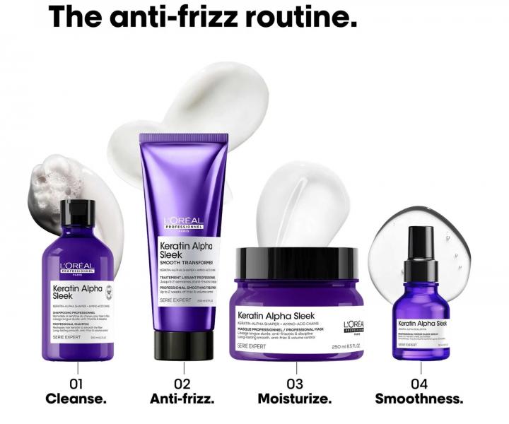 Maska pro uhlazen� krepat�ch vlas� Lor�al Professionnel Serie Expert Keratin Alpha Sleek - 250 ml